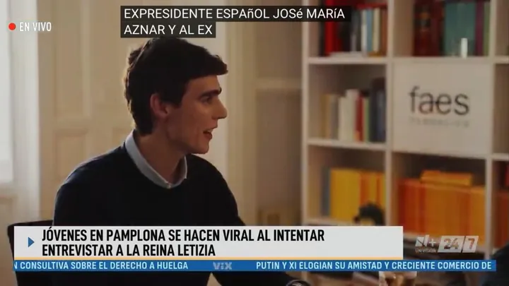 Informativo de Univision sobre la entrevista de El Diario del Poder en la Fundación FAES