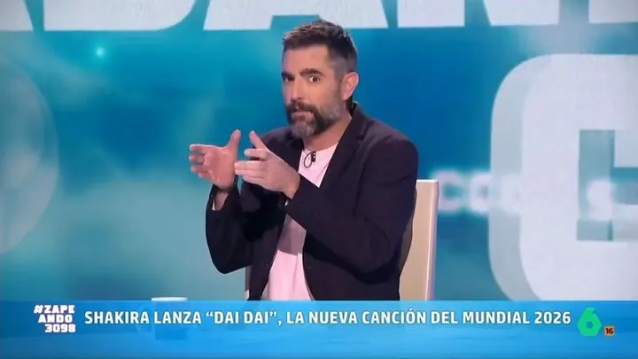 Plató de Zapeando, en La Sexta, durante el comentario del vídeo de El Diario del Poder